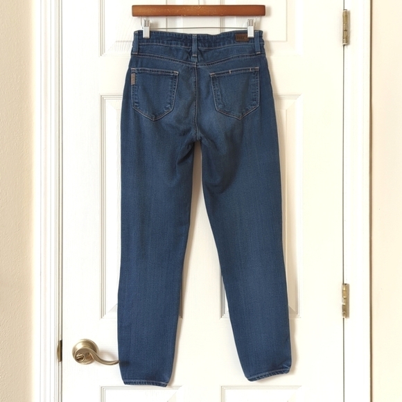 Paige Hoxton Classic Mid Rise Medium Wash Ankle Cropped Skinny Jeans Blue 26 - Picture 4 of 14